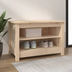Solid pine wood shoe bench 70x38x45.5 cm by vidaXL, Shoe racks and shoe organizers - Ref: Foro24-813769, Price: 50,77 €, Disc...