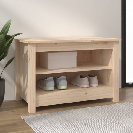 Banco zapatero de madera de pino maciza 70x38x45,5 cm de vidaXL, Zapateros y organizadores de calzado - Ref: Foro24-813769, P...