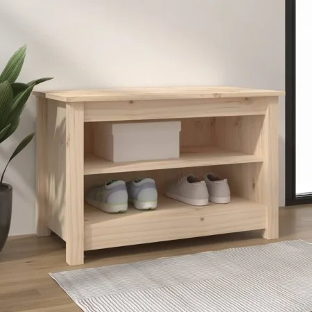 Solid pine wood shoe bench 70x38x45.5 cm by vidaXL, Shoe racks and shoe organizers - Ref: Foro24-813769, Price: 50,77 €, Disc...