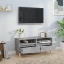 Mueble de TV madera contrachapada gris hormigón 100x34,5x44,5cm