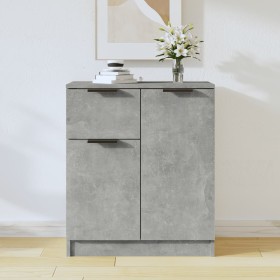 Aparador de madera contrachapada gris hormigón 60x30x70 cm