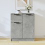 Aparador de madera contrachapada gris hormigón 60x30x70 cm