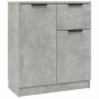 Aparador de madera contrachapada gris hormigón 60x30x70 cm