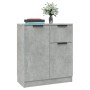 Aparador de madera contrachapada gris hormigón 60x30x70 cm