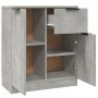 Aparador de madera contrachapada gris hormigón 60x30x70 cm