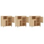 Aparadores 3 uds madera contrachapada color roble sonoma