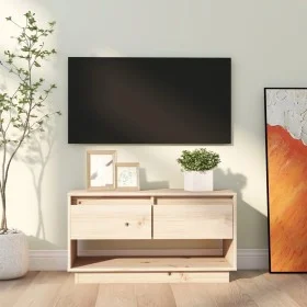 Mueble de TV de madera maciza de pino 74x34x40 cm de vidaXL, Muebles TV - Ref: Foro24-813839, Precio: 42,89 €, Descuento: %