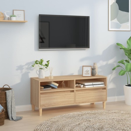 Mueble de TV madera contrachapada roble Sonoma 100x34,5x44,5 cm