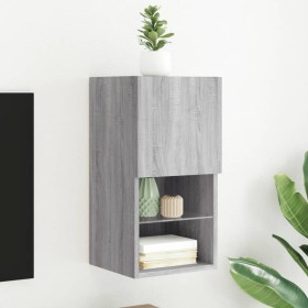 Mueble para TV con luces LED gris Sonoma 30,5x30x60 cm