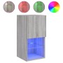 Mueble para TV con luces LED gris Sonoma 30,5x30x60 cm