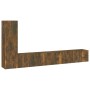 Set de muebles de TV 3 pzas madera contrachapada roble ahumado