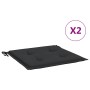 Cojines de silla de jardín 2 uds tela Oxford negro 40x40x4 cm