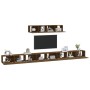 Set de muebles de TV 6 pzas madera contrachapada roble ahumado
