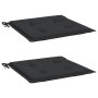 Cojines de silla de jardín 2 uds tela Oxford negro 40x40x4 cm