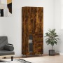 Aparador alto madera contrachapada roble ahumado 69,5x34x180 cm