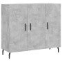 Aparador de madera de ingeniería gris hormigón 90x34x80 cm