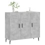 Aparador de madera de ingeniería gris hormigón 90x34x80 cm