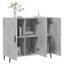 Aparador de madera de ingeniería gris hormigón 90x34x80 cm