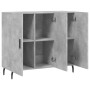 Aparador de madera de ingeniería gris hormigón 90x34x80 cm