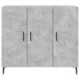 Aparador de madera de ingeniería gris hormigón 90x34x80 cm