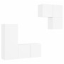 Muebles de TV de pared 4 piezas madera de ingeniería blanco