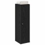 Mueble de baño con portarrollos negro 20,5x22x72 cm