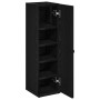 Mueble de baño con portarrollos negro 20,5x22x72 cm