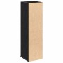 Mueble de baño con portarrollos negro 20,5x22x72 cm