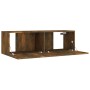 Set de muebles de TV 8 pzas madera contrachapada roble ahumado