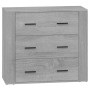 Aparadores 2 piezas madera contrachapada gris Sonoma