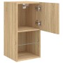 Muebles de TV con luces LED 2 uds roble Sonoma 30,5x30x60 cm