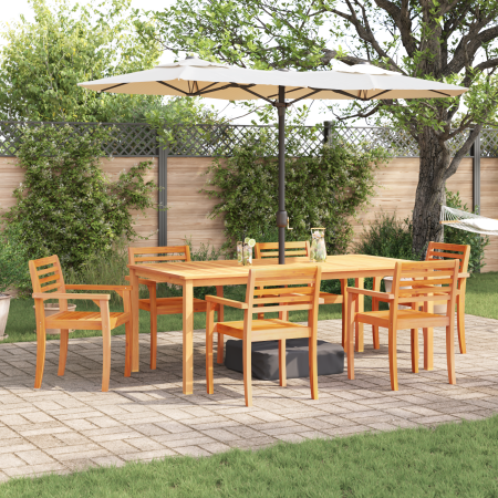 Juego de comedor de jardín 9 piezas madera maciza de acacia