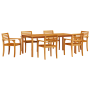 Juego de comedor de jardín 9 piezas madera maciza de acacia