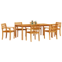 Juego de comedor de jardín 9 piezas madera maciza de acacia