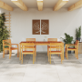 Juego de comedor de jardín 9 piezas madera maciza de acacia