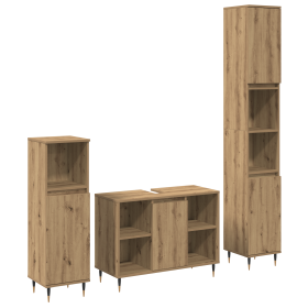 Conjunto de Muebles de Baño de 3 piezas en Roble Artesano