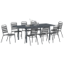 Conjunto de Comedor de Jardín de 9 Piezas Acero Antracita