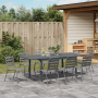 Conjunto de Comedor de Jardín de 9 Piezas Acero Antracita