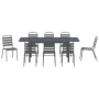 Conjunto de Comedor de Jardín de 9 Piezas Acero Antracita
