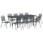 Juego de Comedor de Jardín de 11 Piezas Acero Antracita