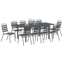 Juego de Comedor de Jardín de 11 Piezas Acero Antracita