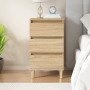 Mesita de noche madera contrachapada roble sonoma 40x35x70 cm