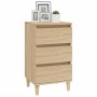 Mesita de noche madera contrachapada roble sonoma 40x35x70 cm