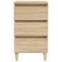 Mesita de noche madera contrachapada roble sonoma 40x35x70 cm