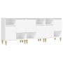 Aparadores 3 uds madera contrachapada blanco 60x35x70 cm
