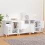 Aparadores 3 uds madera contrachapada blanco 60x35x70 cm