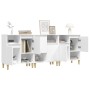 Aparadores 3 uds madera contrachapada blanco 60x35x70 cm