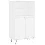 Aparador alto madera contrachapada blanco 60x36x110 cm