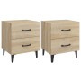 Mesitas de noche 2 unidades color roble Sonoma 40x35x47,5 cm