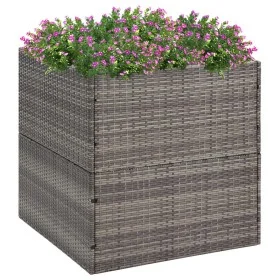 Synthetic gray rattan planter 80x80x80 cm by vidaXL, Pots and planters - Ref: Foro24-319177, Price: 119,56 €, Discount: %